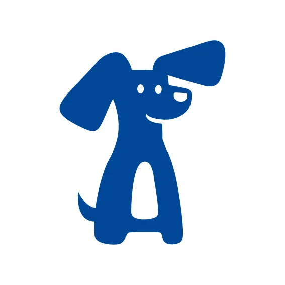 y-ears mascot - friendly dog with big ears